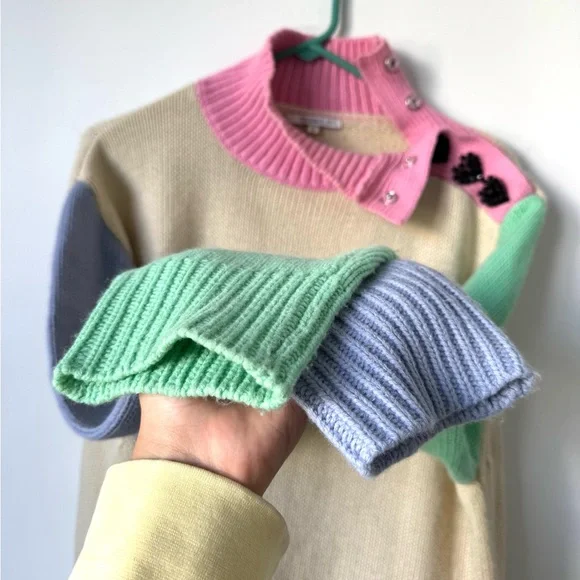 Olivia Rubin Lyla Oversized Colorblock Sweater - Size L - Picture 7 of 9